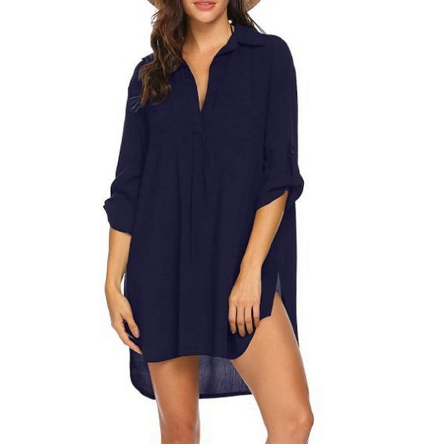 Elowen Strandkleid Strandkleid Damen Strandhemd V-Ausschnitt Cover Up Stran günstig online kaufen