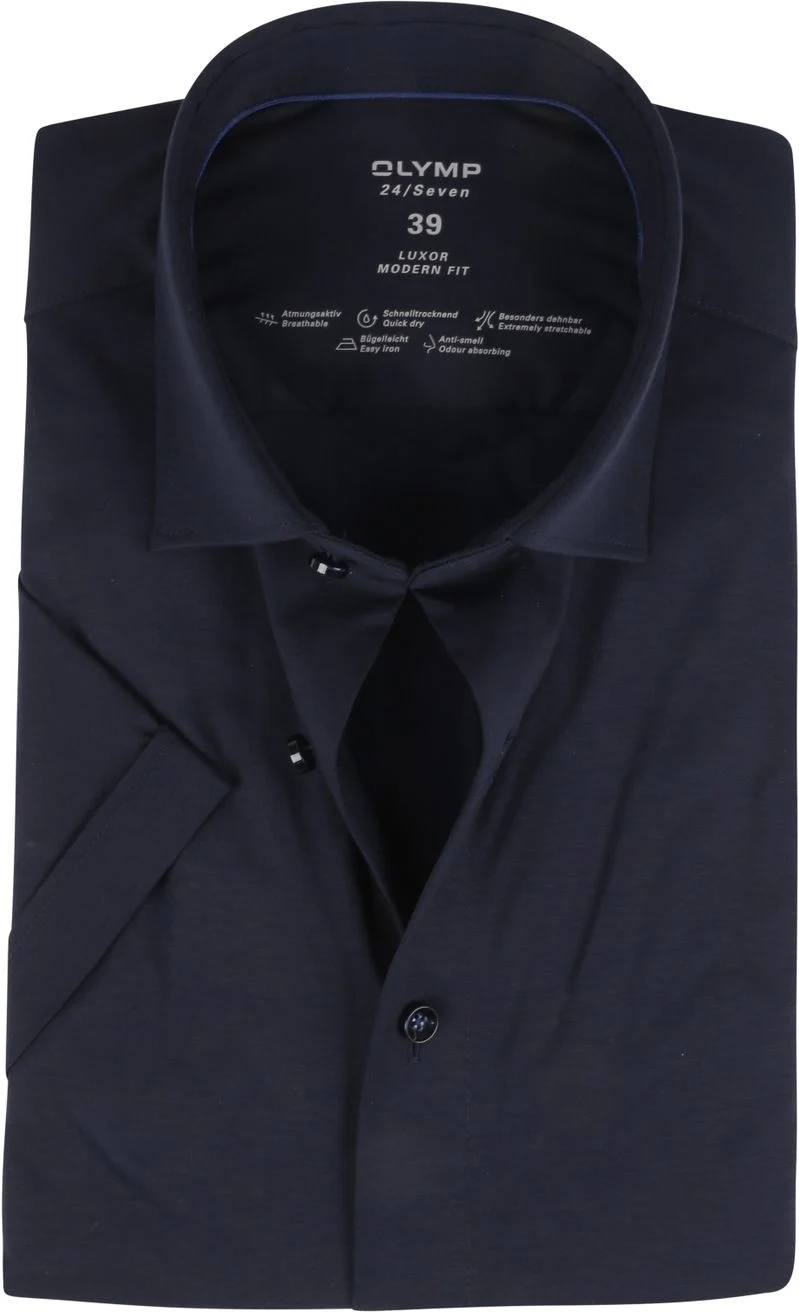 OLYMP Luxor Jersey Hemd 24/Seven Dunkelblau - Größe 38 günstig online kaufen