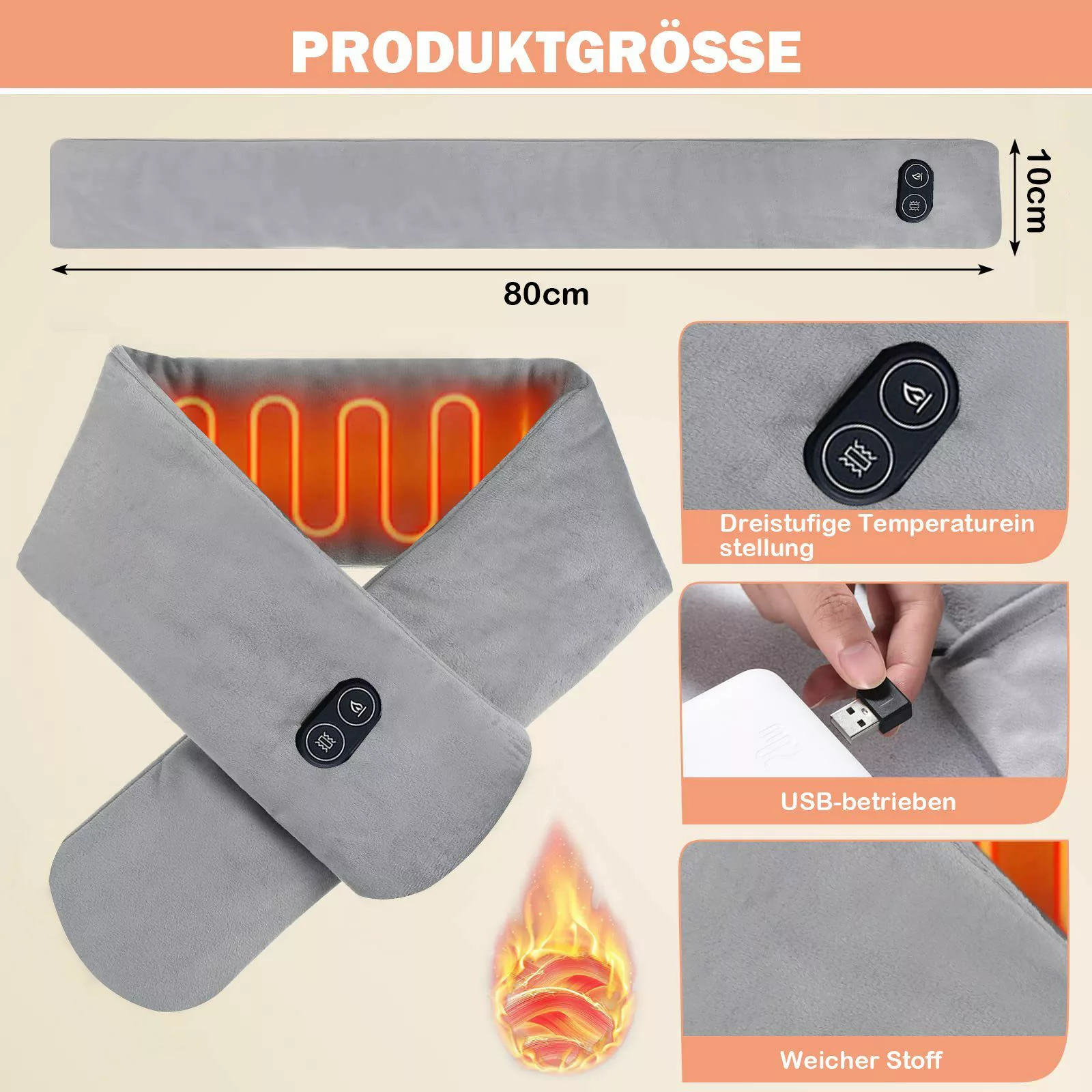 Rosnek Halstuch Beheizt, 3 Temperatur, USB, günstig online kaufen