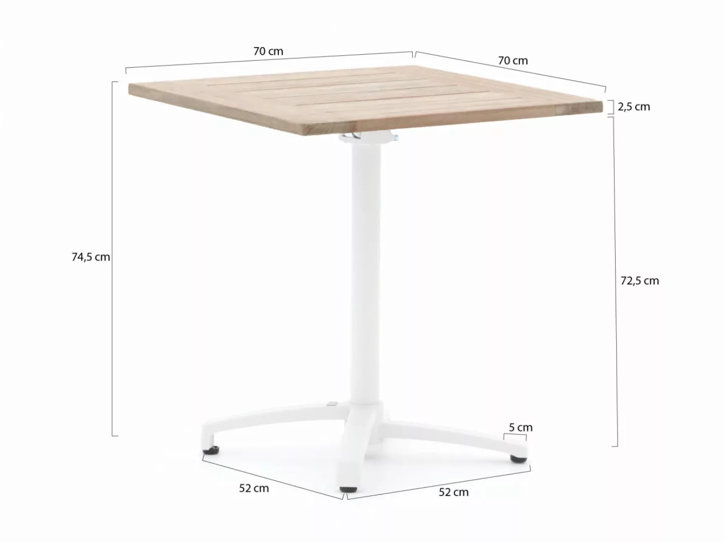 Bellagio Canzo Gartentisch klappbar 70x70x75 cm günstig online kaufen