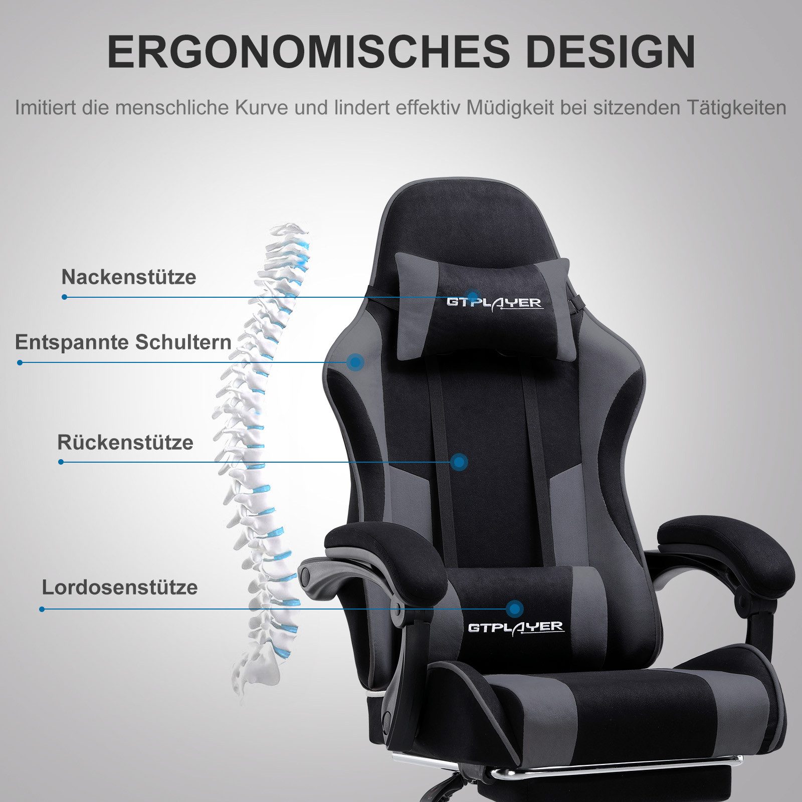 GTPLAYER Gaming-Stuhl Bürostuhl Gaming Stuhl Massage günstig online kaufen
