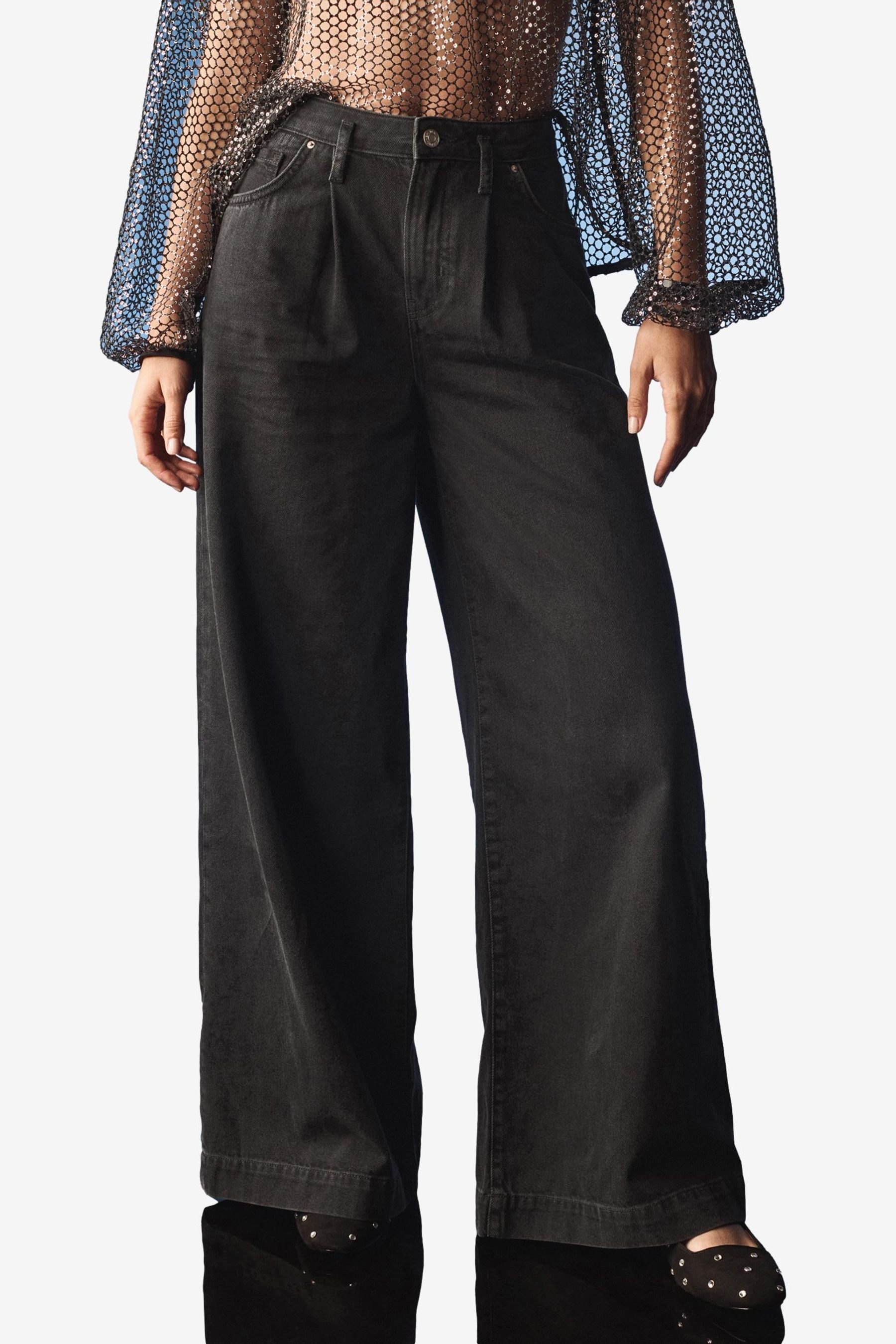 Next Weite Jeans Weite Palazzo-Jeans aus günstig online kaufen