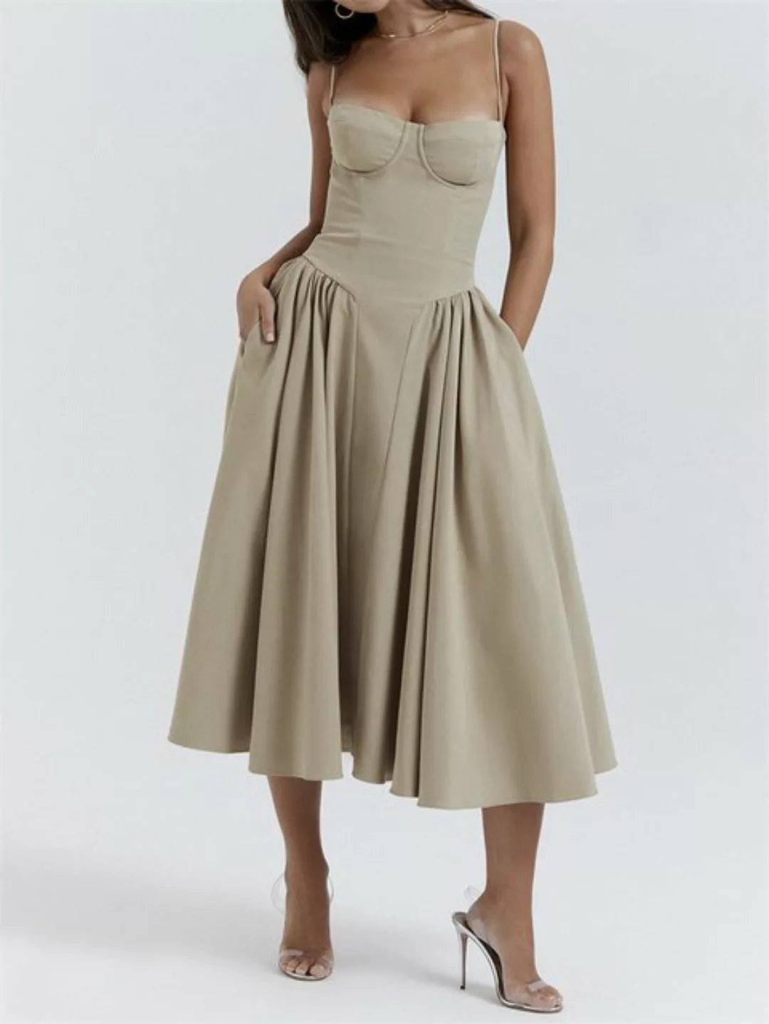 AFAZ New Trading UG Sommerkleid Damenmode Retro langer Rock Strapskleid san günstig online kaufen