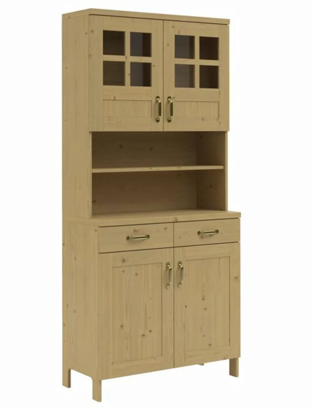 Home affaire Buffet Alba (1-St) Breite 85 cm, Kiefer massiv, mit Glaseinsat günstig online kaufen