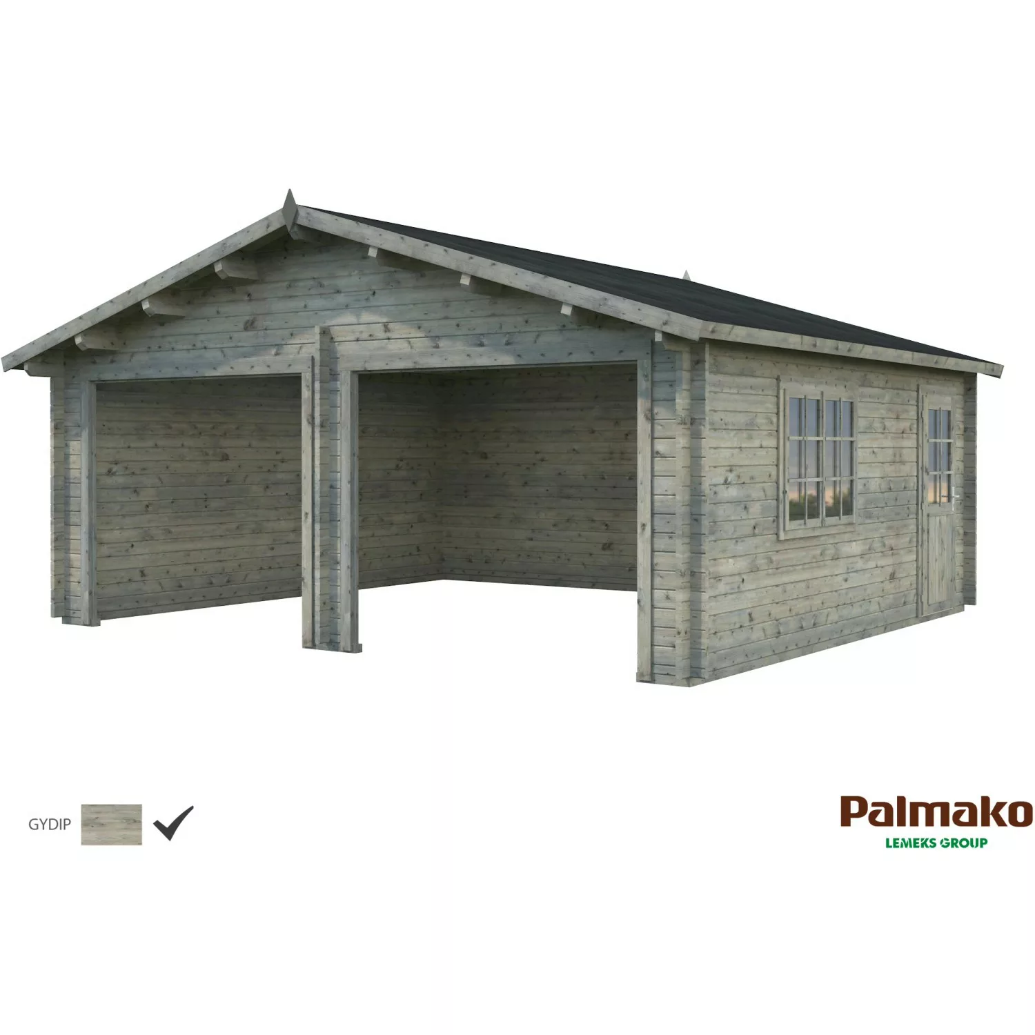 Palmako Holzgarage Roger ohne Tor Grau tauchgrundiert 575 cm x 510 cm günstig online kaufen
