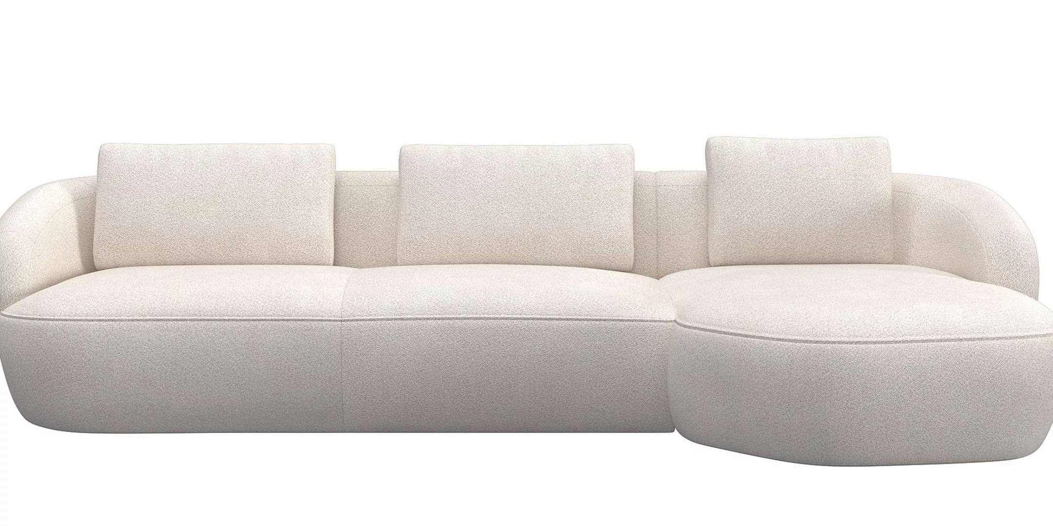 FLEXLUX Wohnlandschaft »Torino, rund, L-Form, Sofa-Ecke mit Recamiere, Long günstig online kaufen