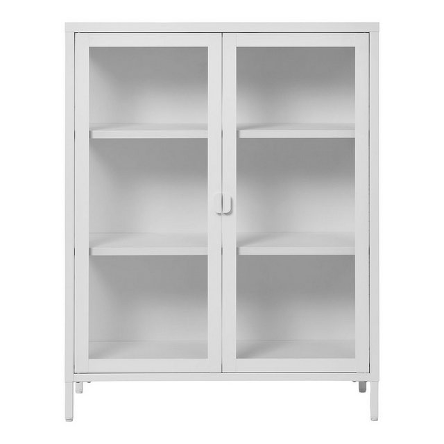 ebuy24 Vitrine Brisbane Vitrinenschrank 2 Glas Türen weiß. günstig online kaufen