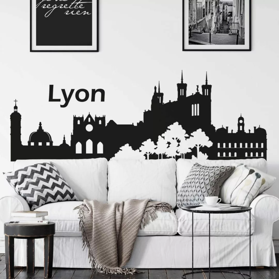 Wall-Art Wandtattoo "XXL Stadt Skyline Lyon 120cm", (1 St.), selbstklebend, günstig online kaufen