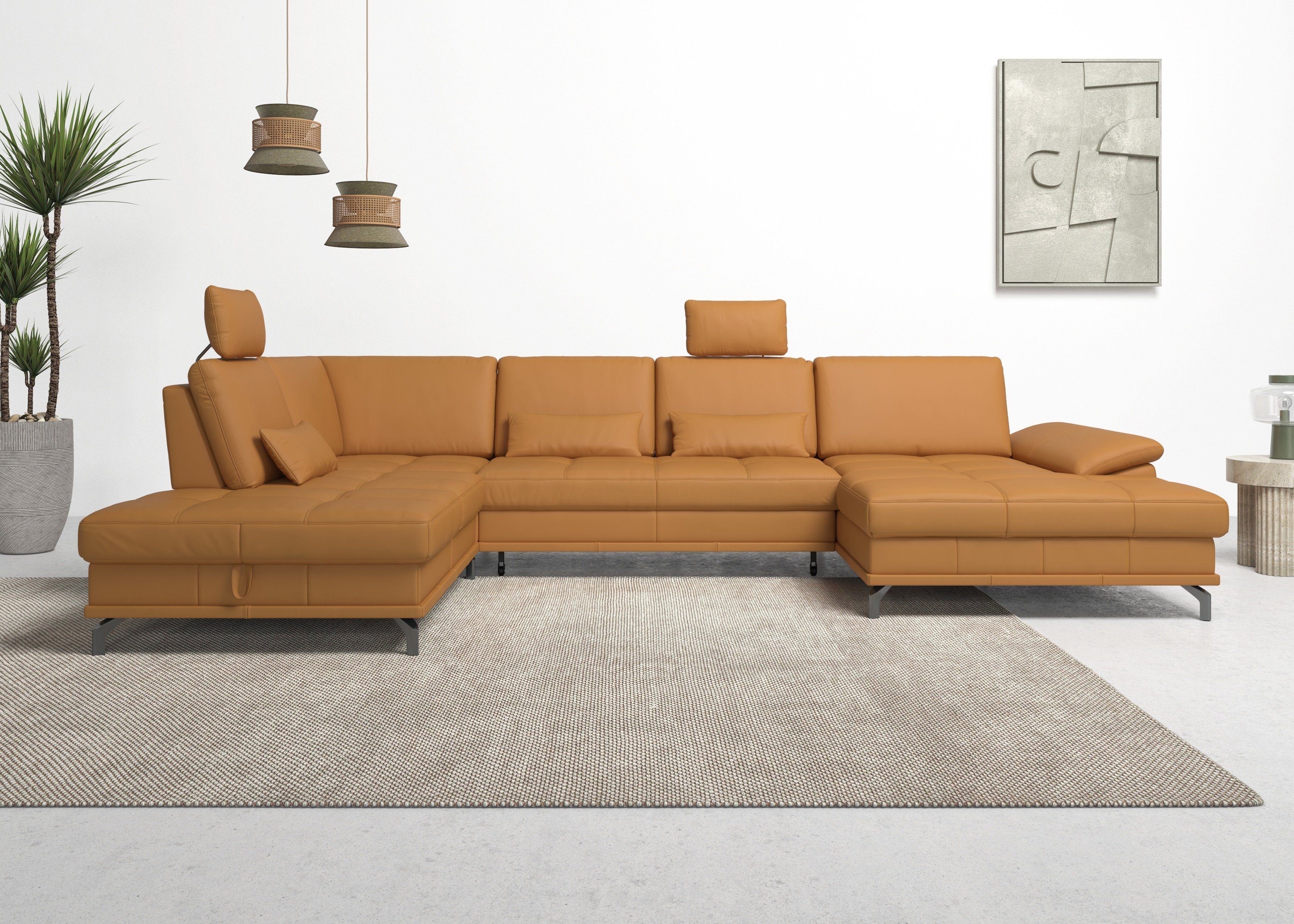 Places of Style Wohnlandschaft "Costello U-Form, mit Sitztiefenverstellung, günstig online kaufen