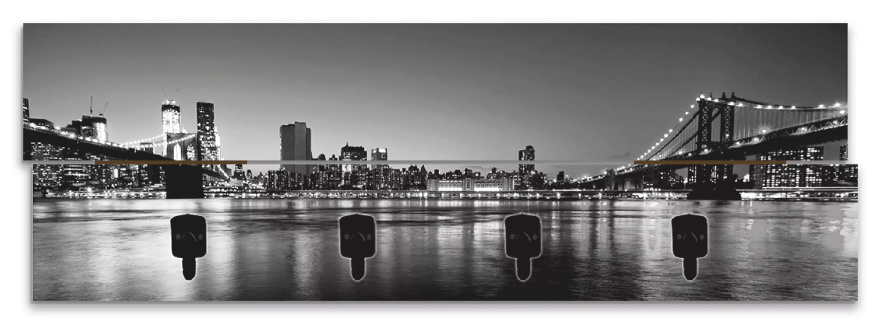 Artland Garderobenleiste »New York City Skyline Brooklyn Bridge«, teilmonti günstig online kaufen