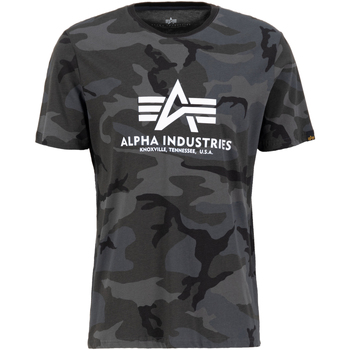 Alpha Industries  T-Shirts & Poloshirts Basic T-Shirt BL Camo - black camo günstig online kaufen