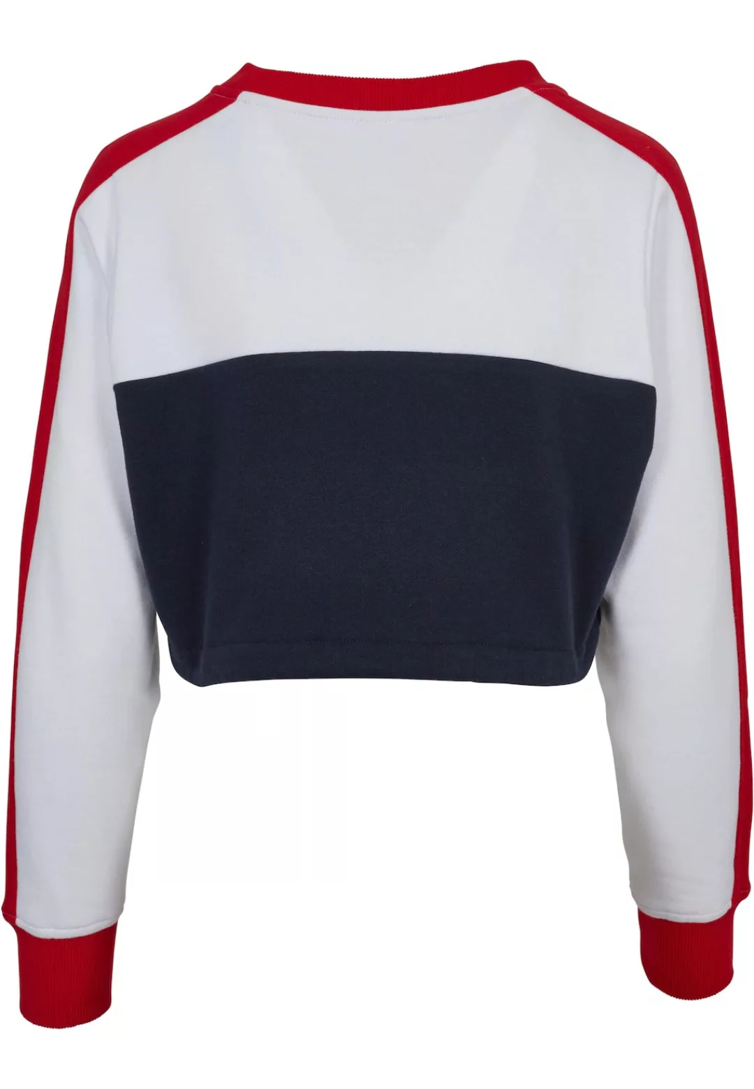 URBAN CLASSICS Sweatshirt "Urban Classics Damen Ladies Cropped 3-Tone Strip günstig online kaufen