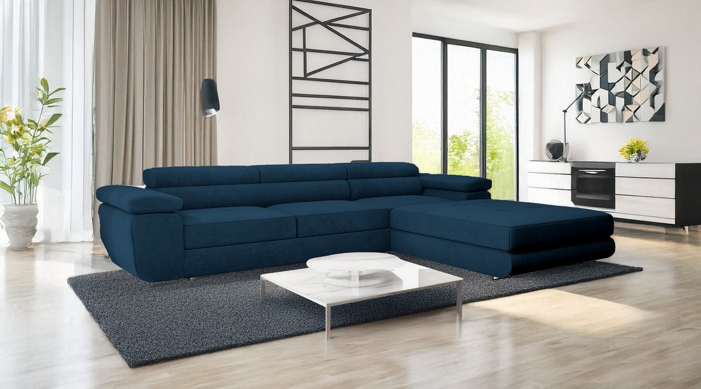 Goldstoff Ecksofa VENUS TWIN, mit Schlaffunktion und Bettkasten, 275x202x70 günstig online kaufen