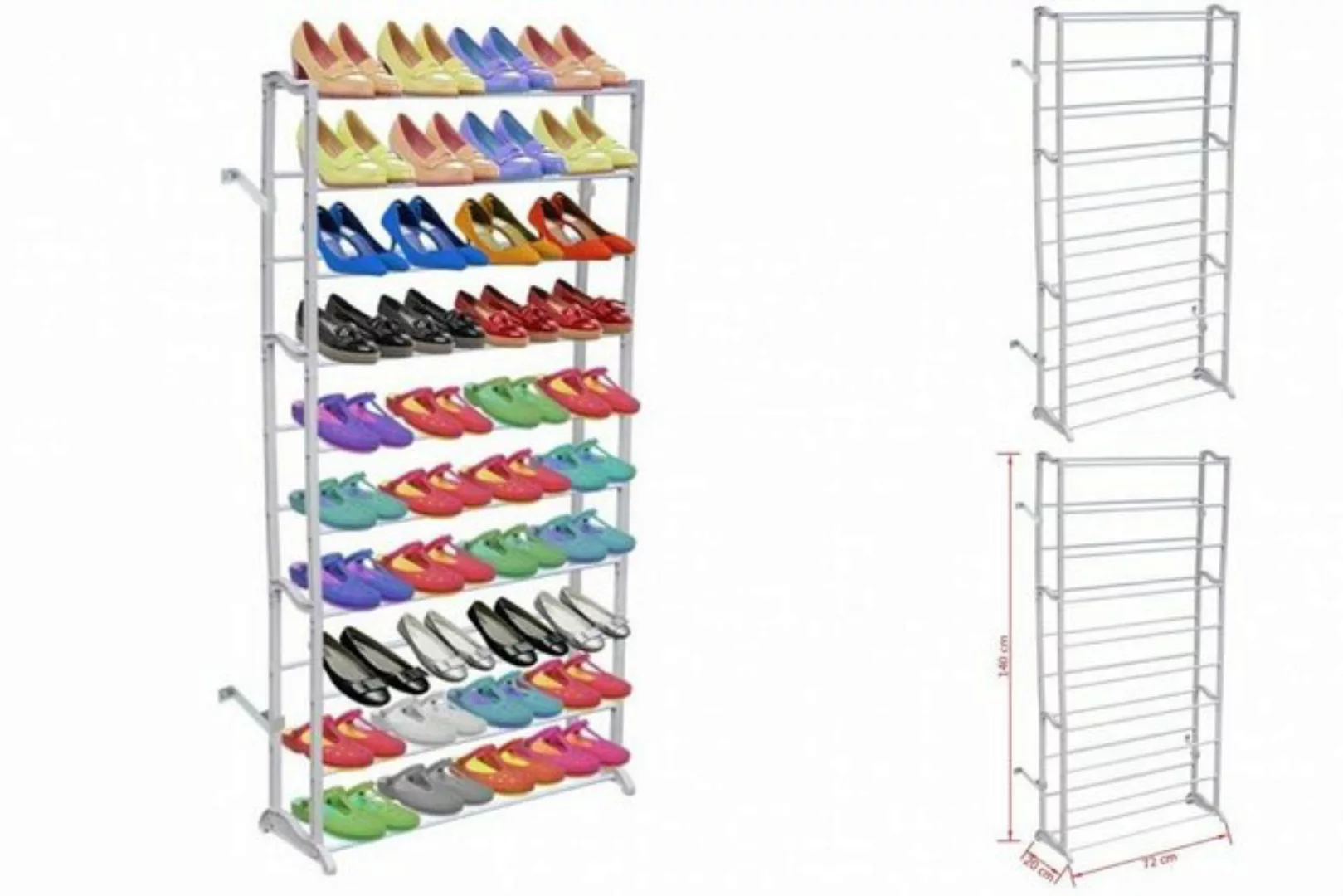 Schuhregal Für 40 Paar Schuhe Schuhschrank 140cm günstig online kaufen