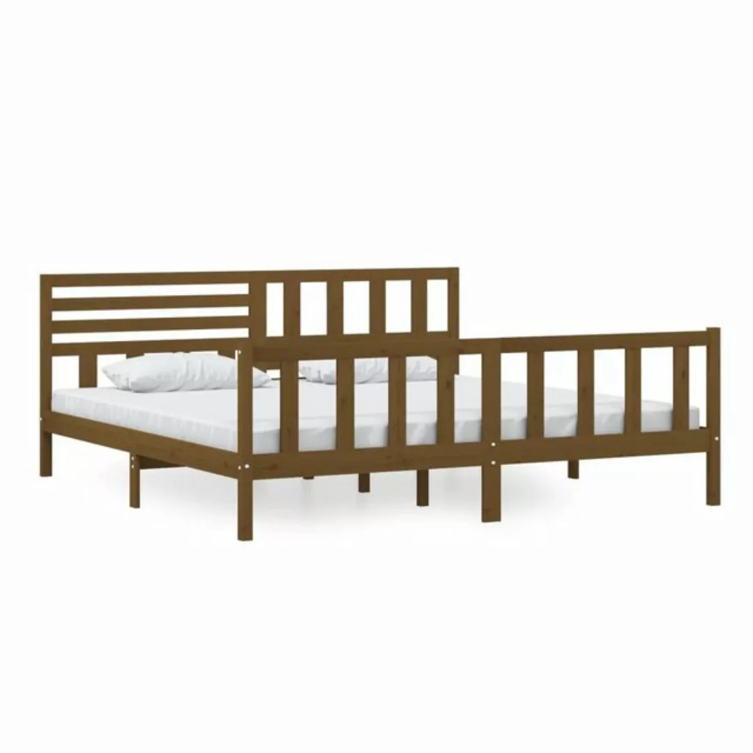 vidaXL Bettgestell Massivholzbett Honigbraun 200x200 cm Doppelbett Bett Bet günstig online kaufen