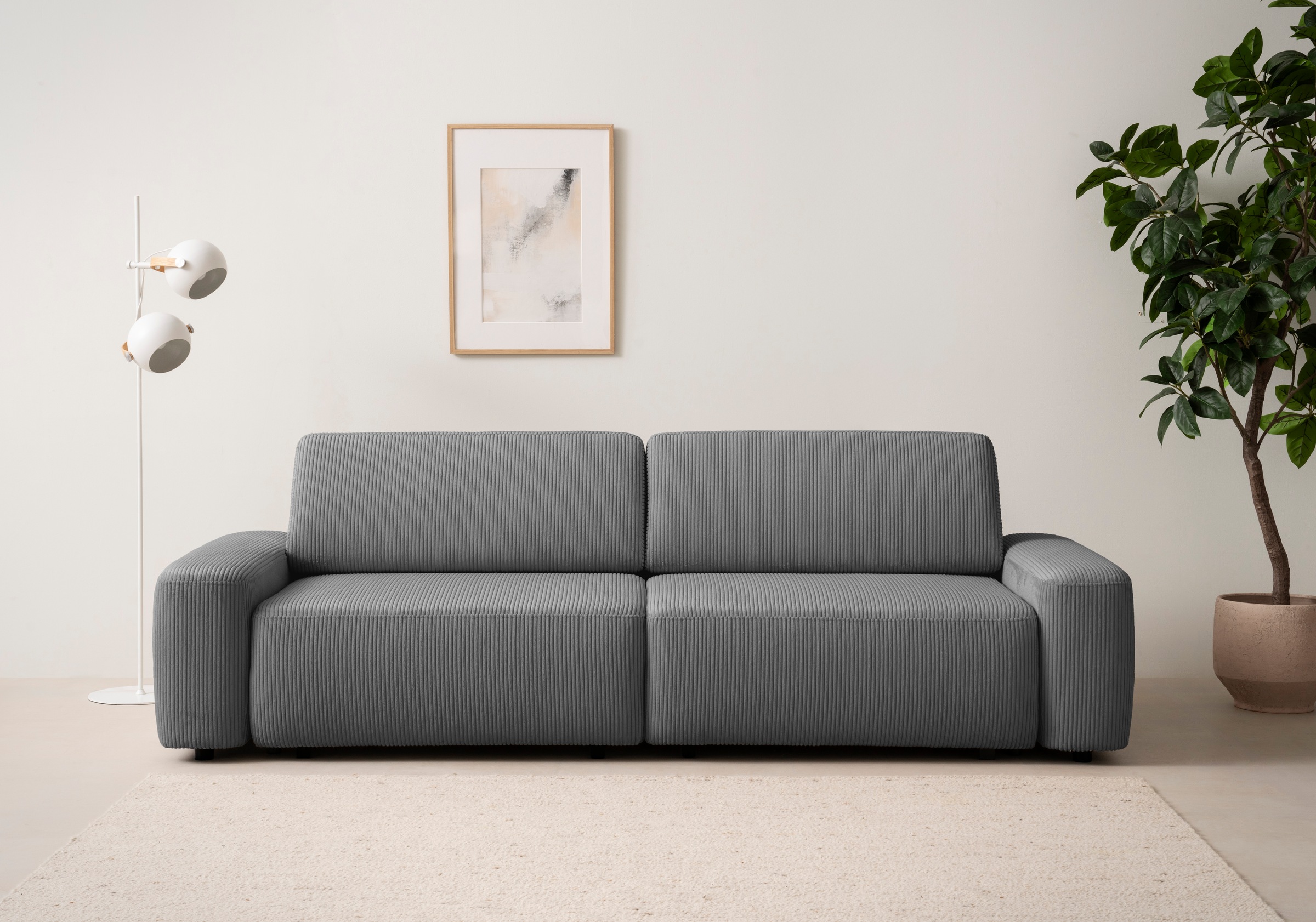 INOSIGN 3-Sitzer "TORGE (257cm), Sofa,Schlafsofa in Cord, Samtvelours, Stru günstig online kaufen