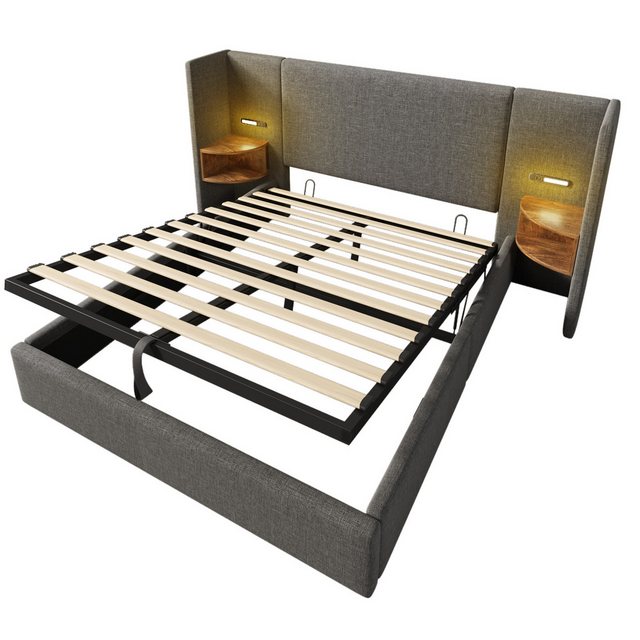 BlingBin Polsterbett Doppelbett (1-tlg., Stauraumbett 160×200 mit Lattenros günstig online kaufen