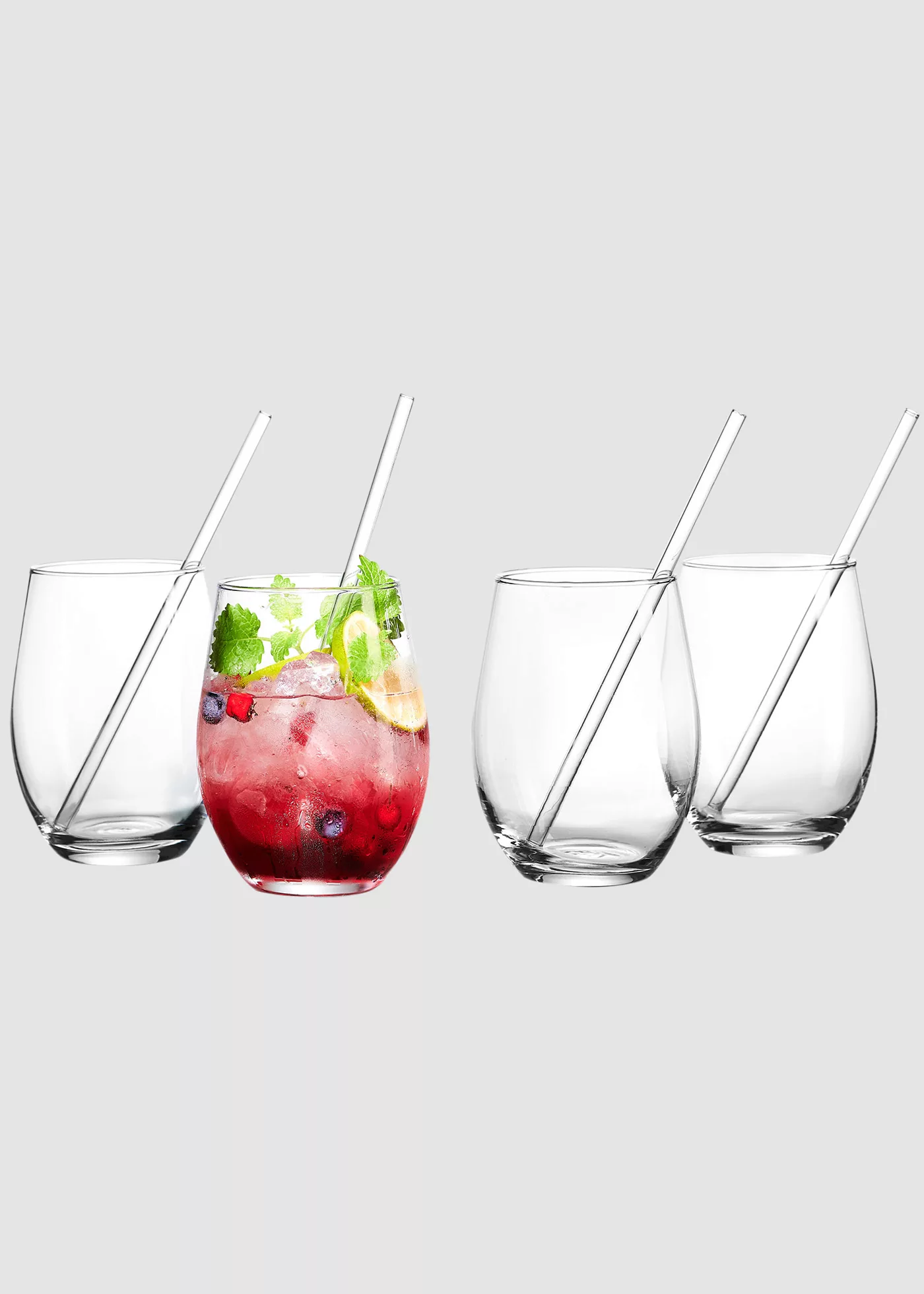 Glas-Set mit Trinkhalmen (8-tlg. Set) günstig online kaufen