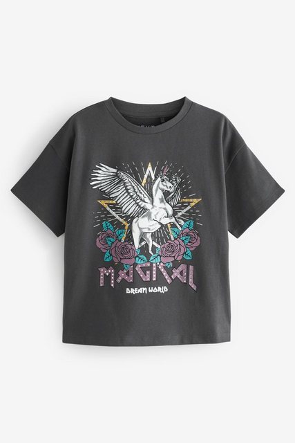 Next T-Shirt Einhorn-Grafik-T-Shirt mit Strass, Kurzgröße (1-tlg) günstig online kaufen