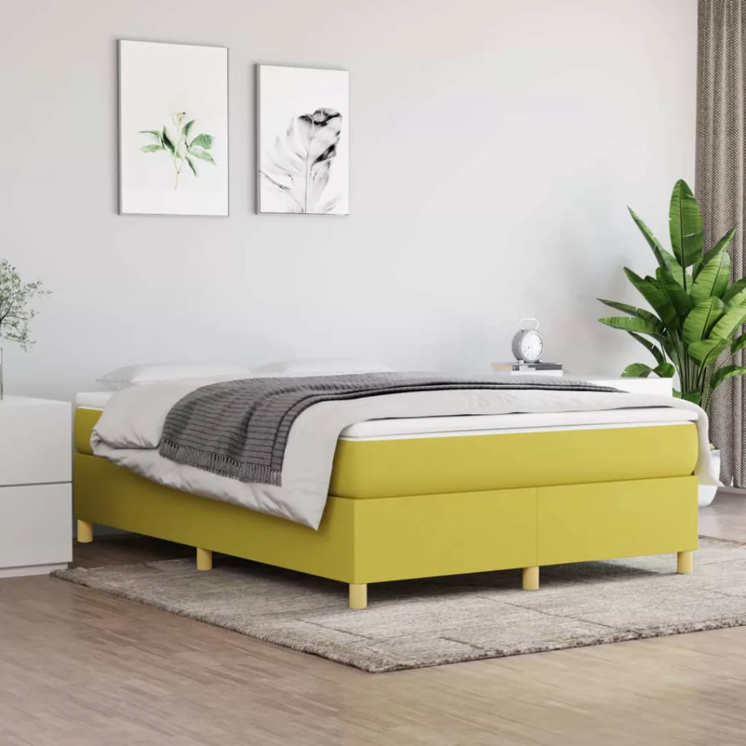 Vidaxl Boxspringbett Grün 140x190 Cm Stoff günstig online kaufen