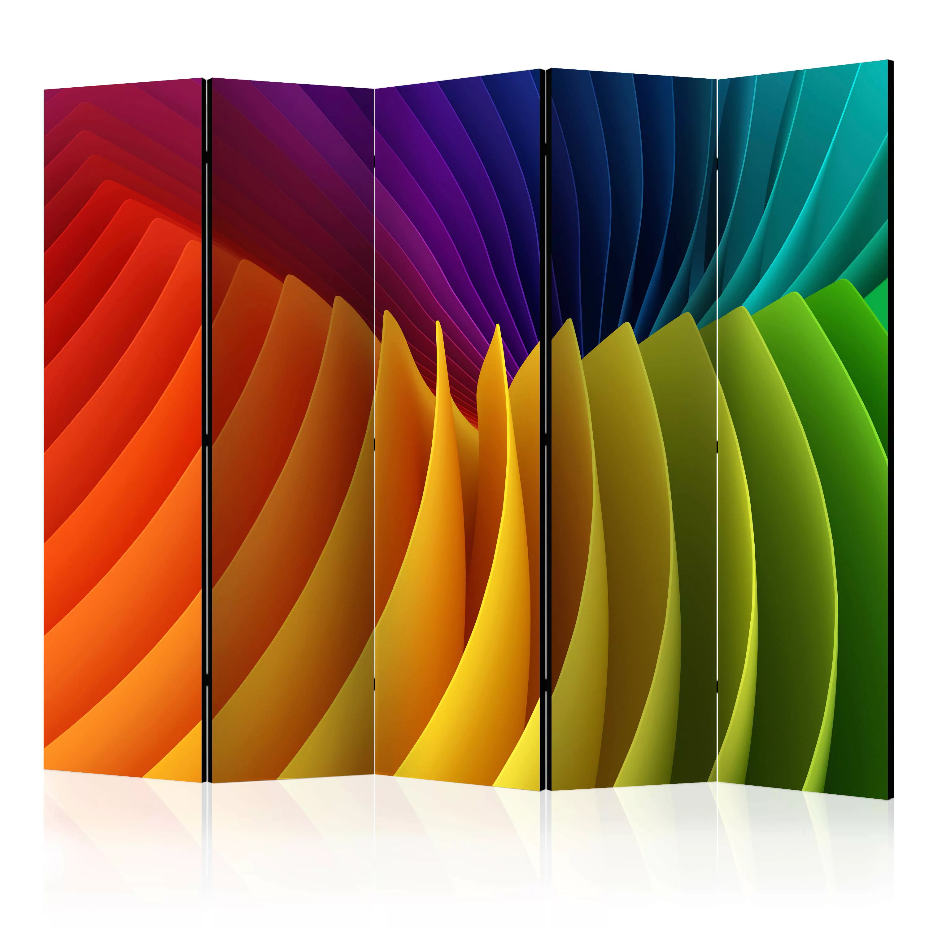 5-teiliges Paravent - Rainbow Wave Ii [room Dividers] günstig online kaufen