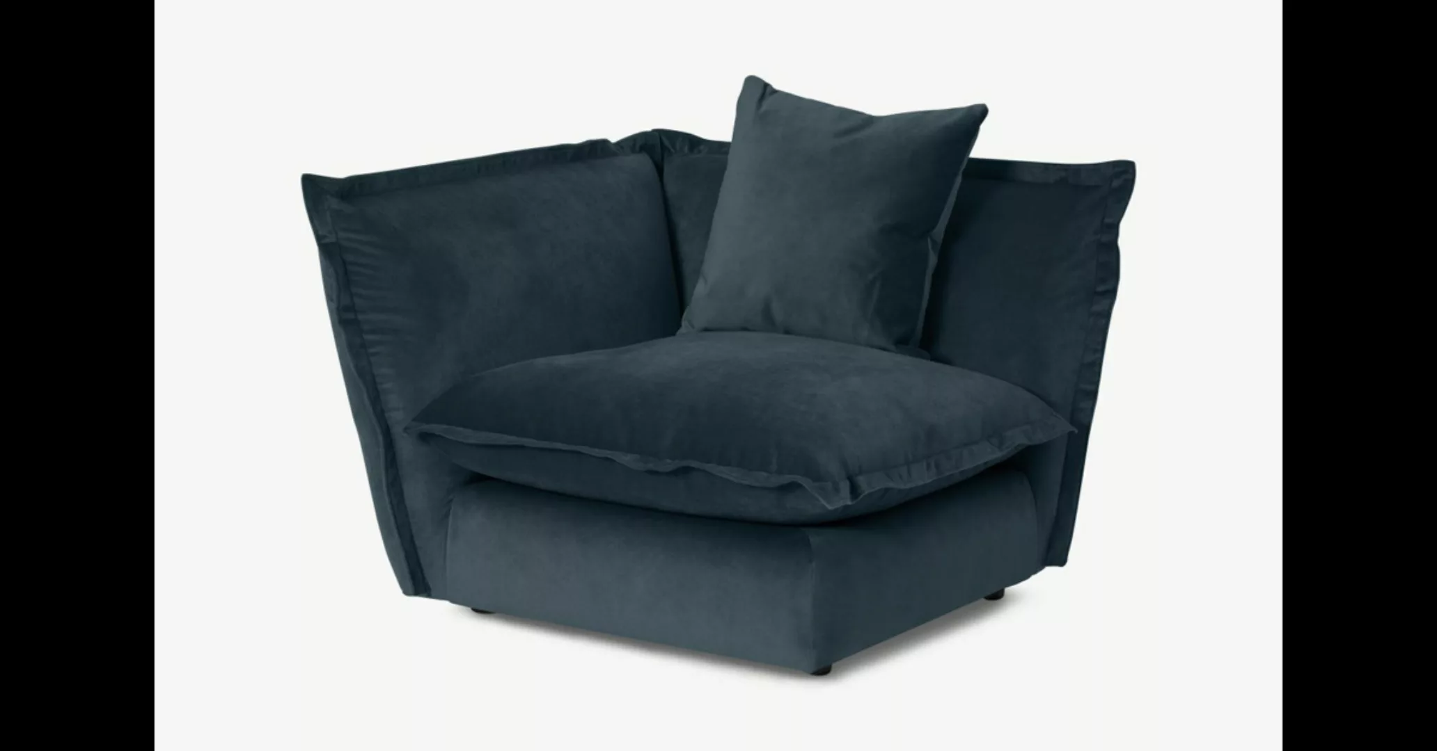 Fernsby Sofa-Eckmodul, recycelter Samt in Marineblau - MADE.com günstig online kaufen