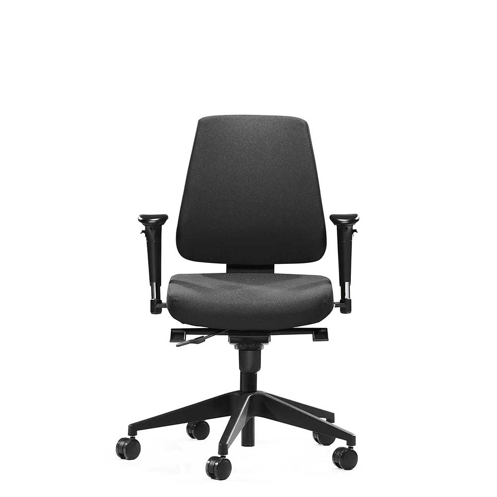 Schreibtischdrehstuhl schwarz mit höhenverstellbarem Sitz Armlehnen günstig online kaufen