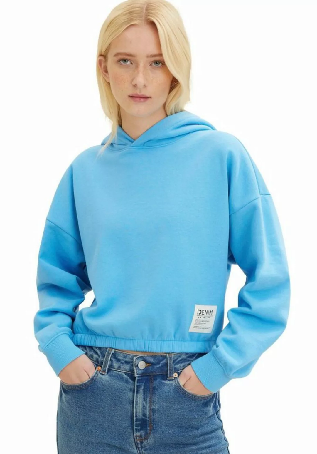 TOM TAILOR Denim Kapuzensweatshirt im Cropped-Design günstig online kaufen