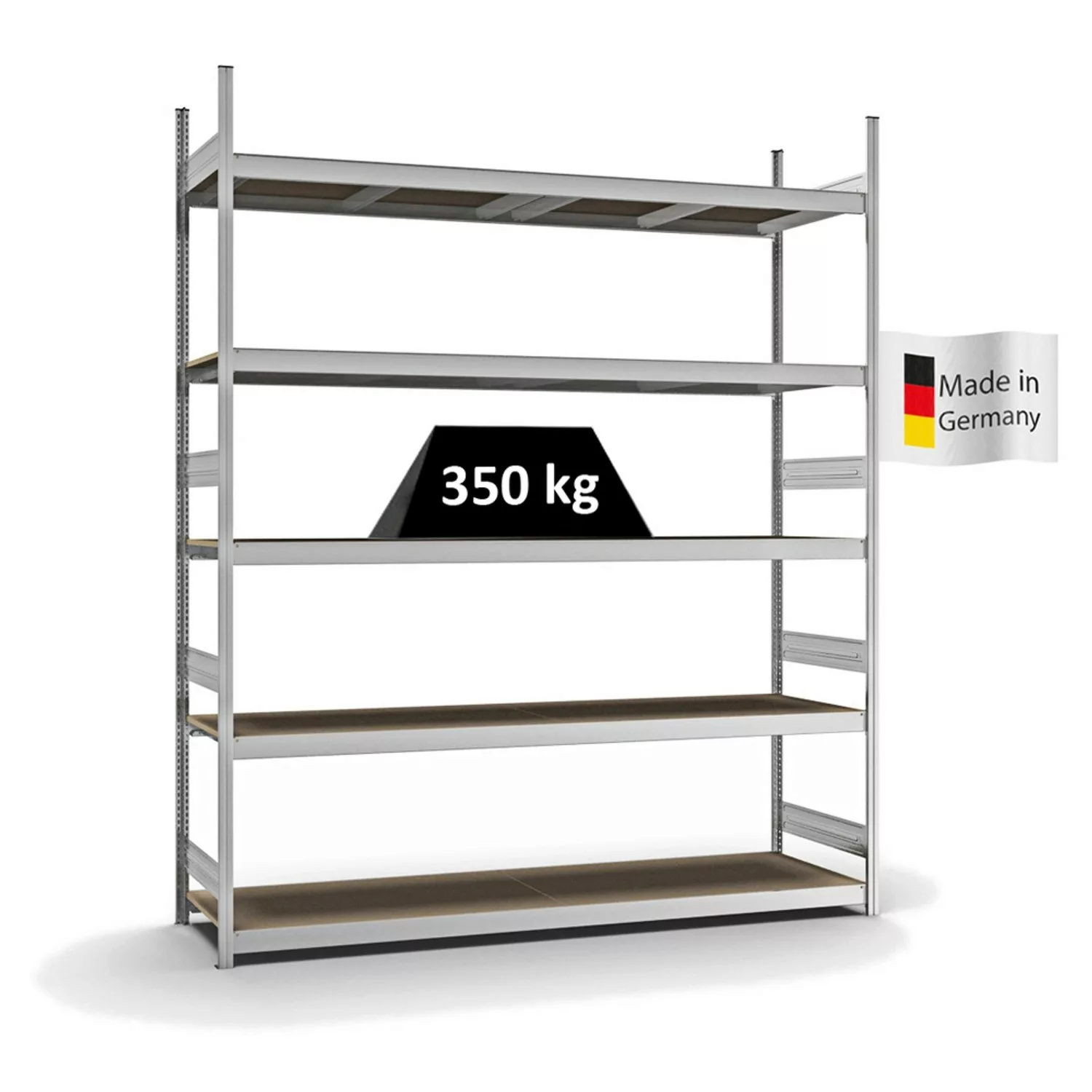 PROREGAL Weitspannregal Stecksystem T-Profil Grundregal HxBxT 300x250x60 cm günstig online kaufen