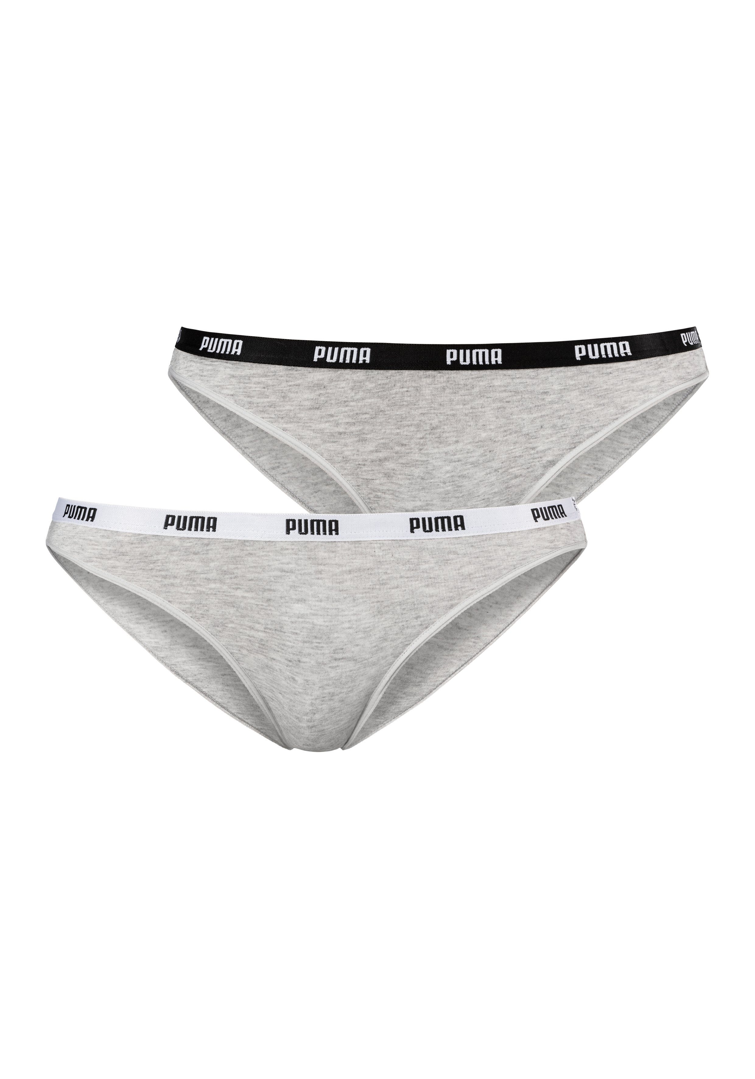 PUMA Bikinislip "Iconic", (Packung, 2er-Pack), mit schmalem Logo-Webbündche günstig online kaufen
