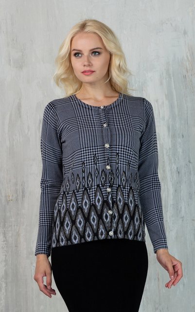 Passioni Cardigan Twinset mit kleinem Hahnentritt-Karo und dekorativem Must günstig online kaufen