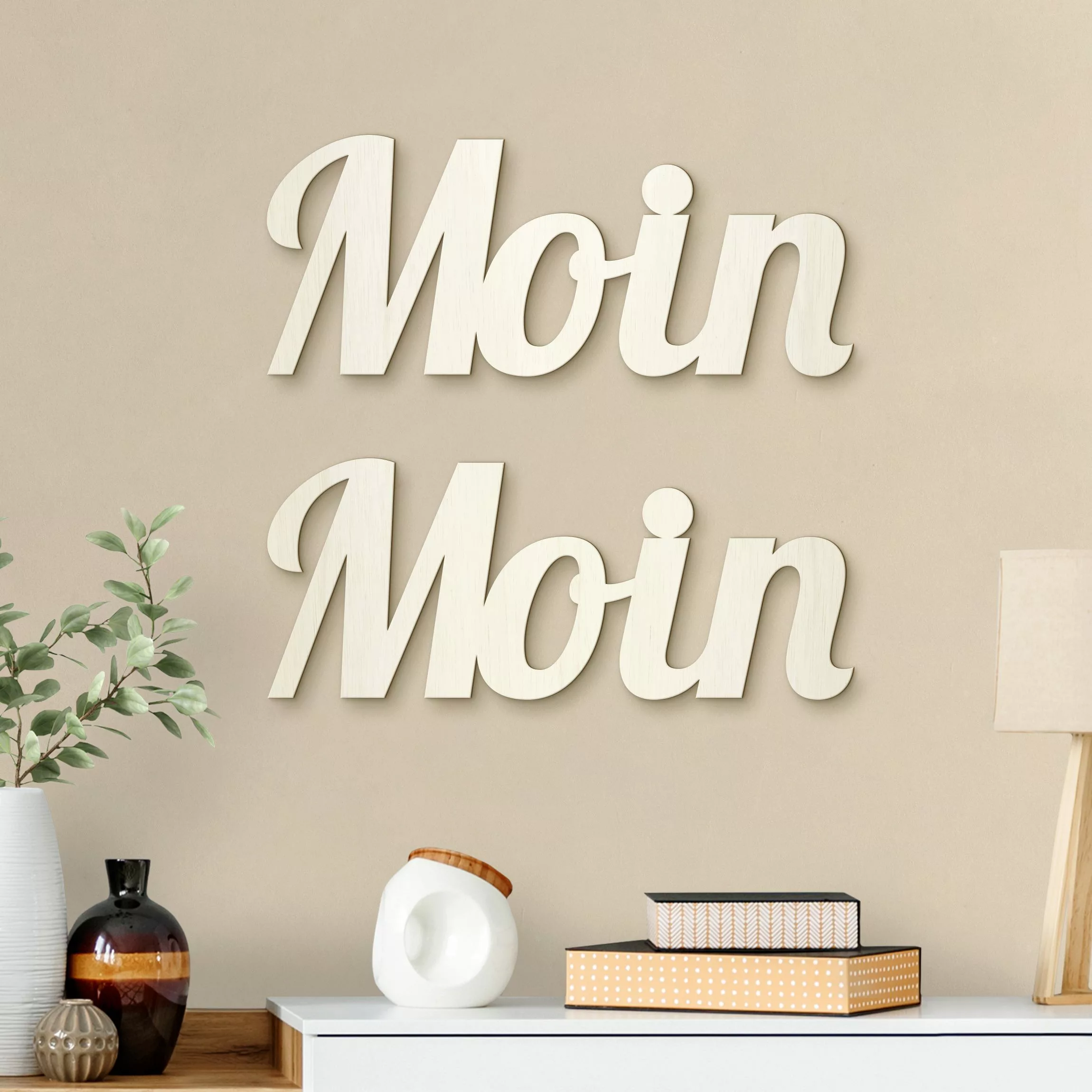 Wanddeko Holz 3D-Schriftzug Moin Moin bold günstig online kaufen