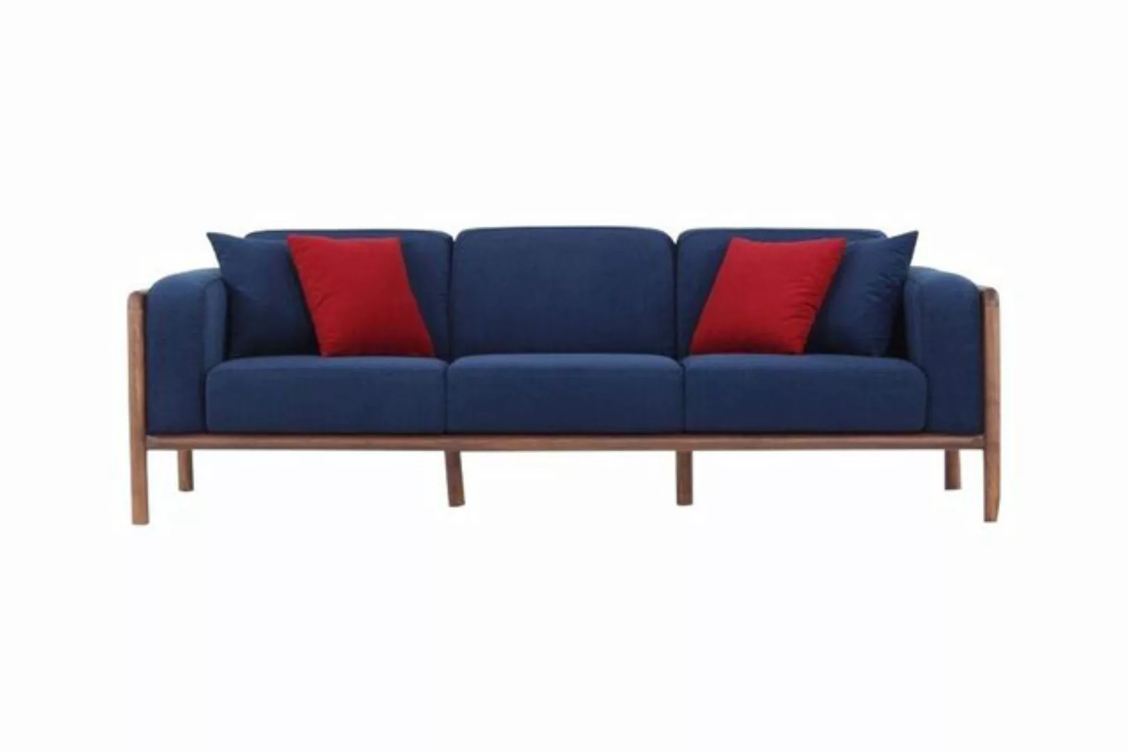 JVmoebel 3-Sitzer Sofa 3 Sitzer Dreisitzer Modern Stoff Blau Sofas Design W günstig online kaufen