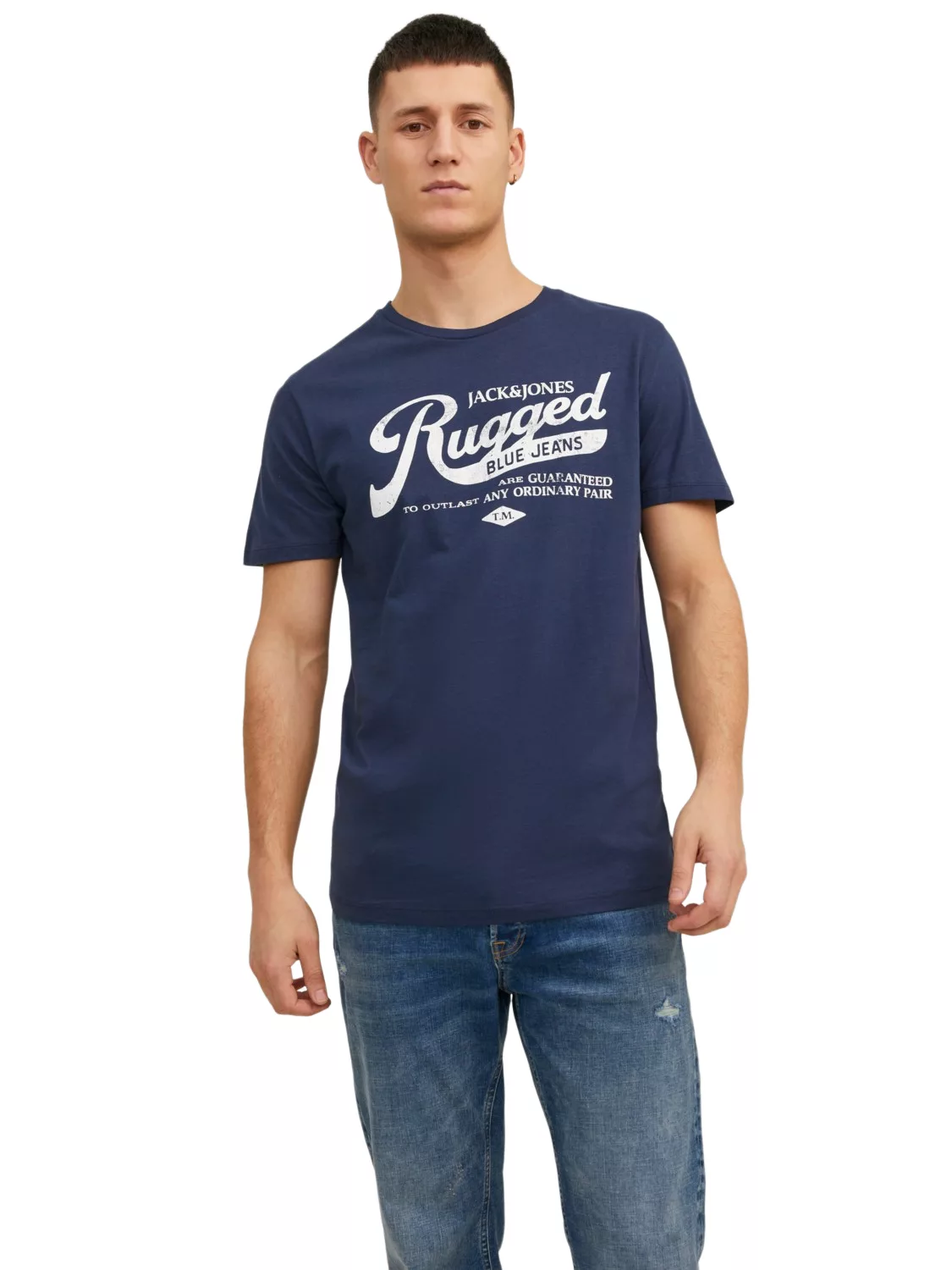 Jack & Jones Herren Rundhals T-Shirt JJEJEANS - Regular Fit günstig online kaufen