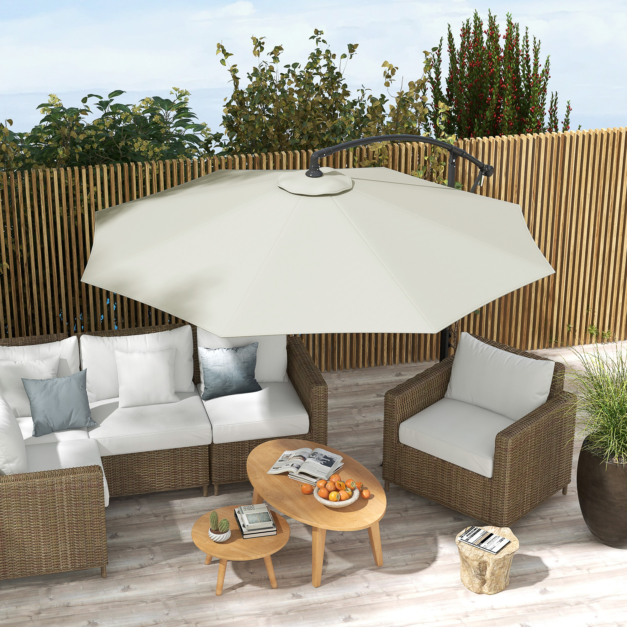 Outsunny Ersatzbezug für Sonnenschirm 3x3 m mit oberer Belüftungsöffnung, S günstig online kaufen