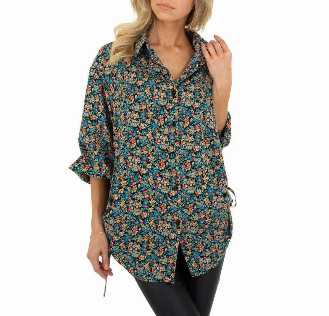 Ital-Design Longbluse Damen Boho/Hippie Hemd Zierschleife Geblümt Longbluse günstig online kaufen