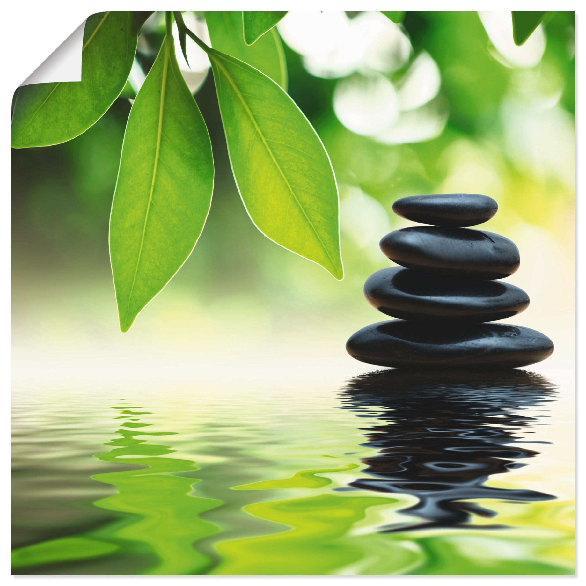 Artland Wandbild "Zen Steinpyramide auf Wasseroberfläche", Zen, (1 St.), al günstig online kaufen