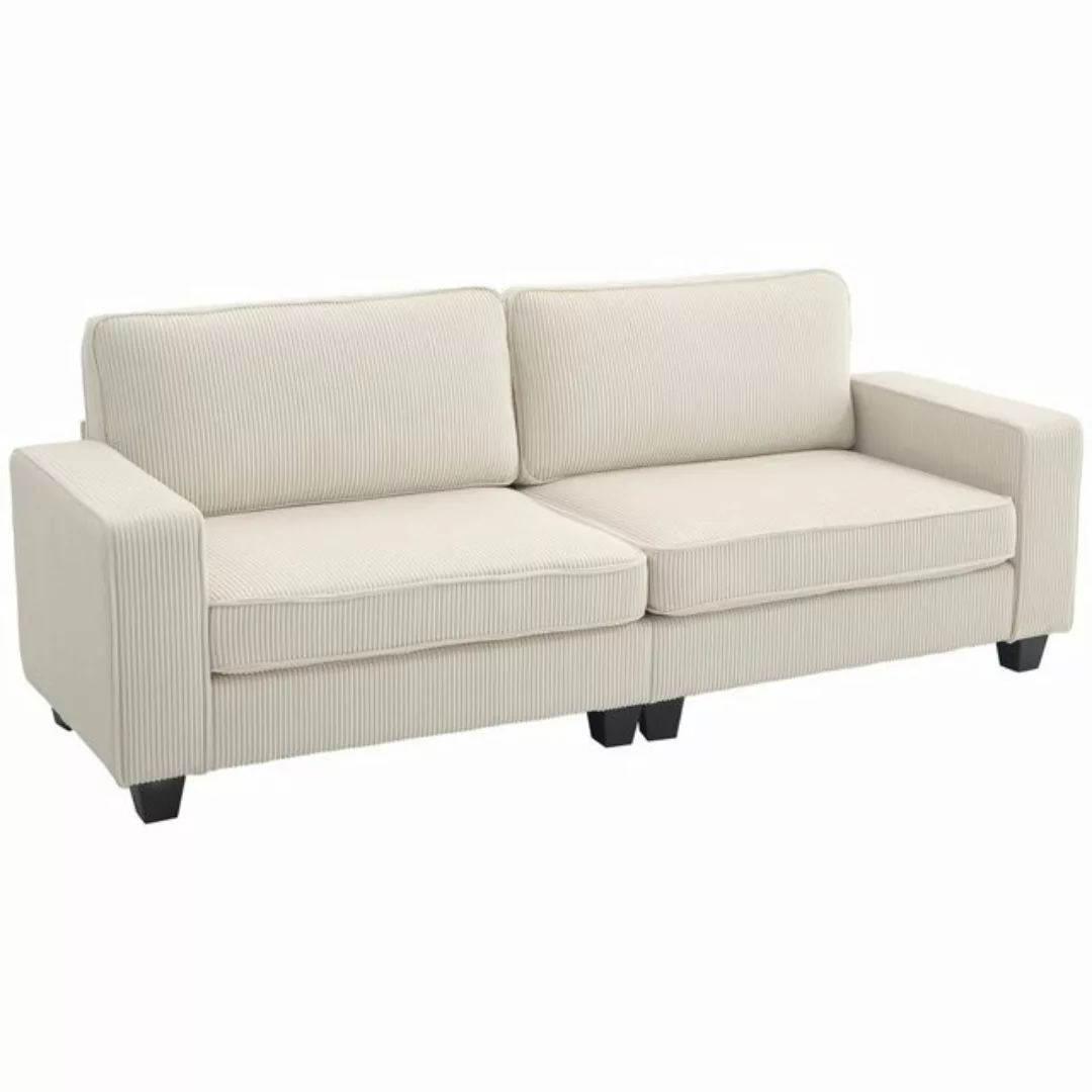 HOMCOM 3-Sitzer Couch mit Armlehnen, Rückenkissen, Wohnzimmersofa 1 Teile, günstig online kaufen