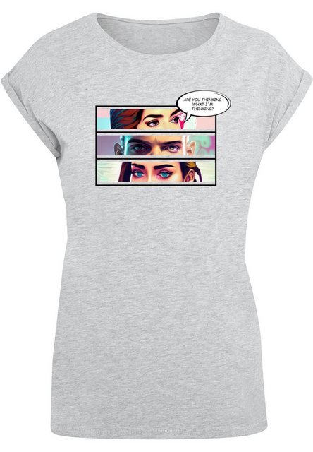 Merchcode T-Shirt Merchcode Damen Ladies Thinking Comic Extended Shoulder T günstig online kaufen