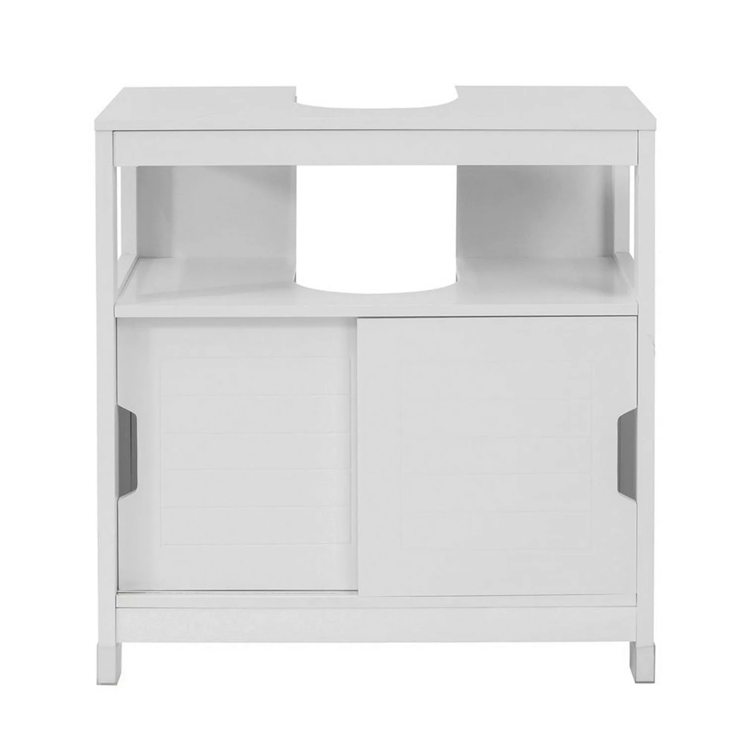 SoBuy Waschbeckenunterschrank mit Fußpolster Holz Weiß 60 cm FRG128-II-W günstig online kaufen