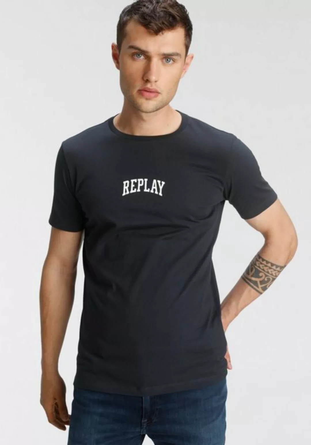Replay T-Shirt mit Markenprint günstig online kaufen