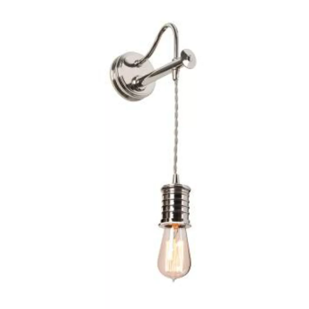 Wandlampe COLGAR Messing in Nickel Lampe Flur Bett günstig online kaufen