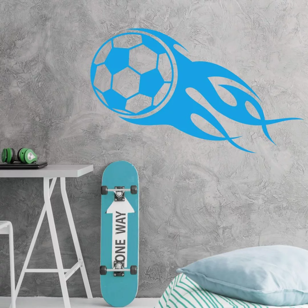 Wall-Art Wandtattoo »Fußball mit Flammenschweif«, (1 St.), selbstklebend, e günstig online kaufen