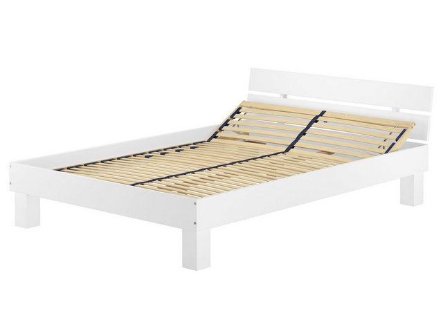 ERST-HOLZ Bett Futonbett Doppelbett Ehebett Buche massiv waschweiß 160x200, günstig online kaufen