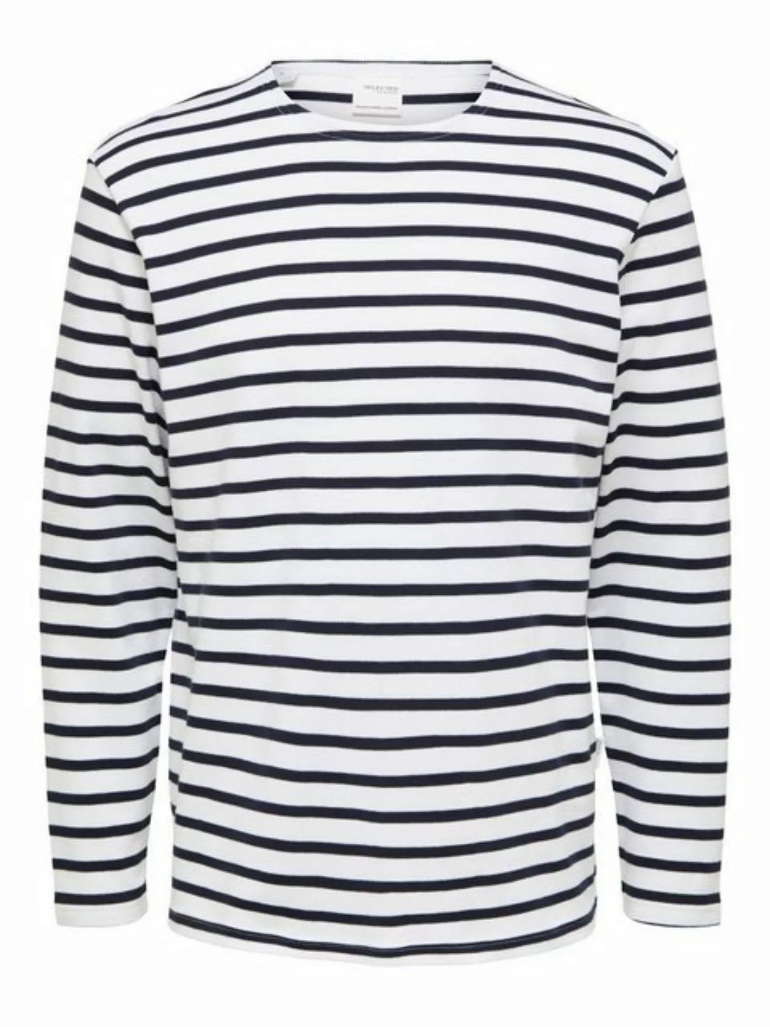 Selected Homme Herren Rundhals Langarmshirt SLHBRIAC STRIPE - Regular Fit günstig online kaufen