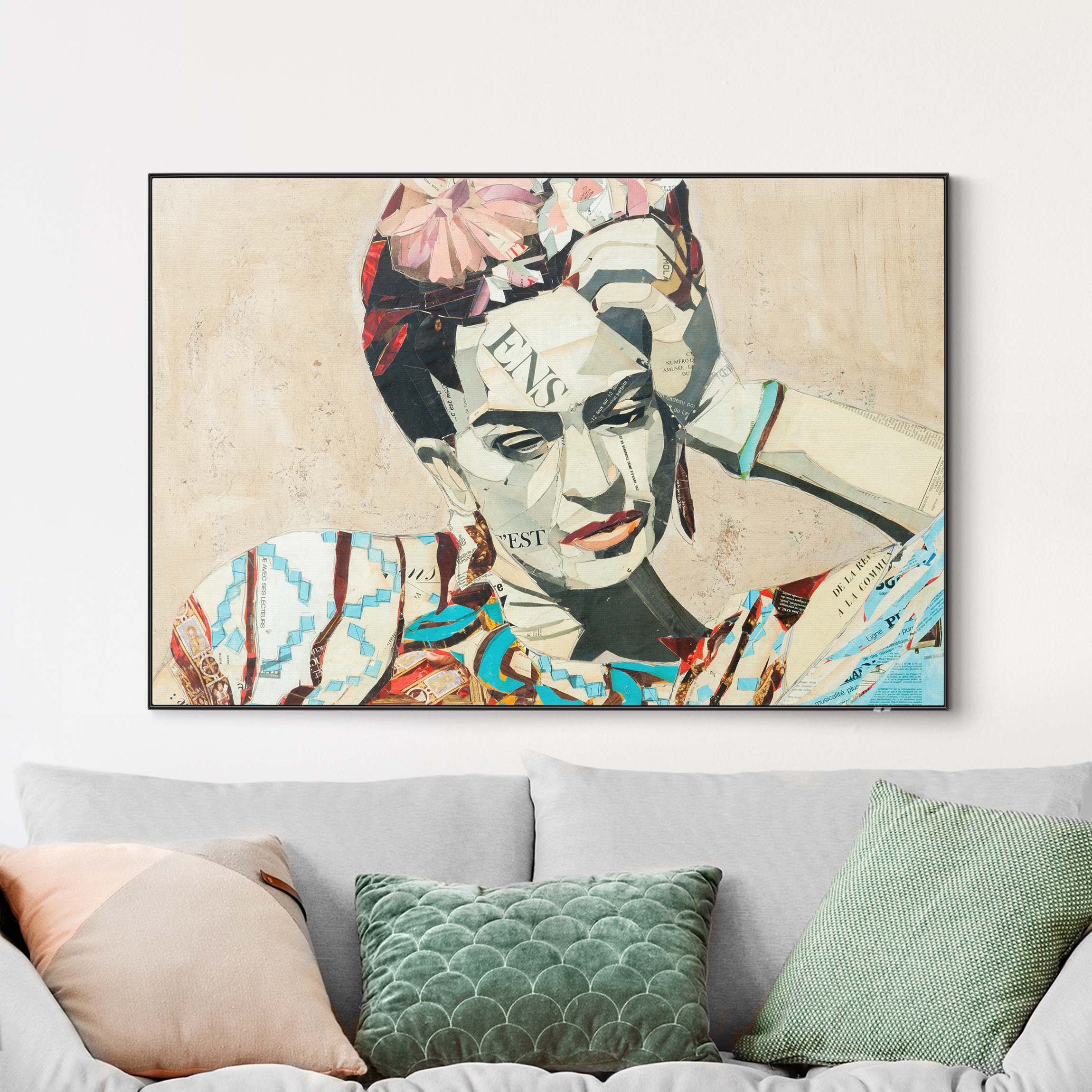 Wechselbild mit Spannrahmen Frida Kahlo - Collage No.1 günstig online kaufen