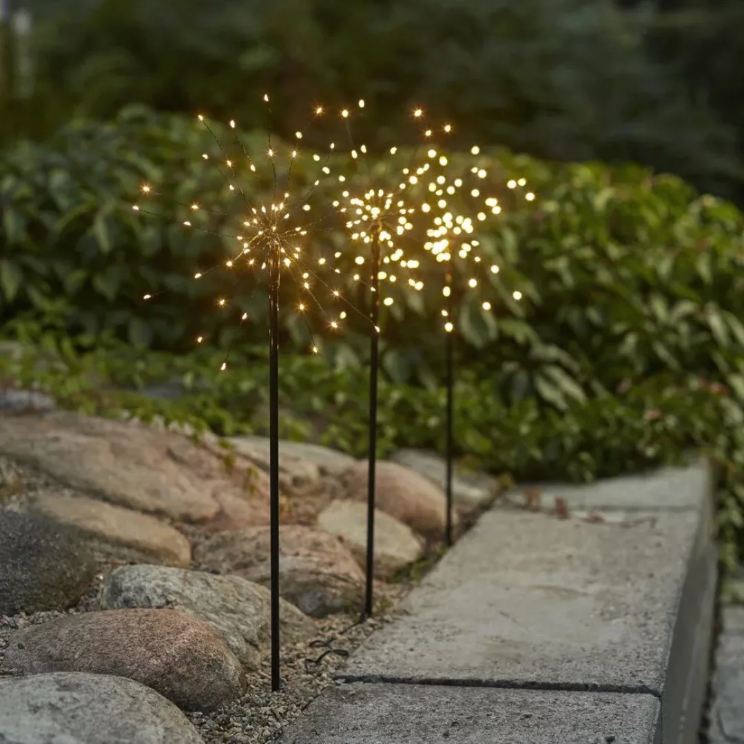 LED Lichtobjekt Firework Outdoor in Schwarz 3x 0,9W 55lm IP44 mit Erdspieß günstig online kaufen