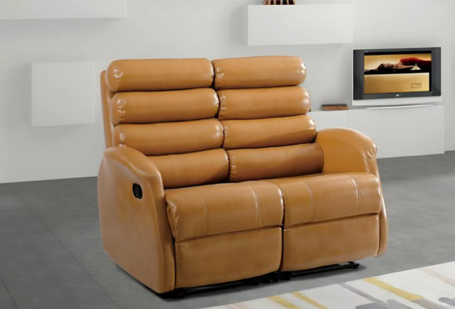 Xlmoebel Sofa Zeitgemäßes Zweisitzer-Sofa mit Polsterung und Design in Brau günstig online kaufen