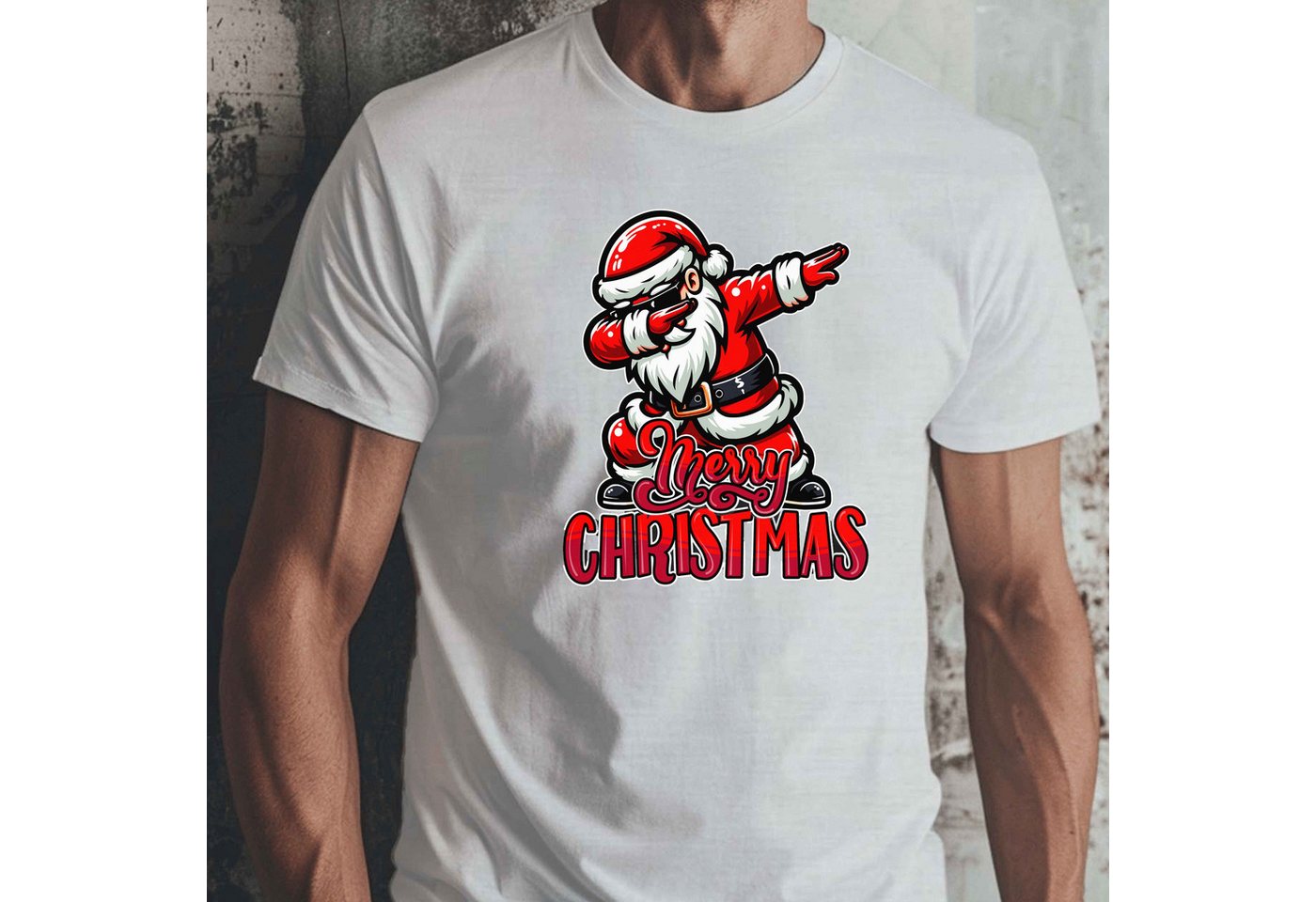 PYL Rundhalsshirt Herren Kurzarm Weihnachtsmann Print-Shirt,Christmas Casua günstig online kaufen