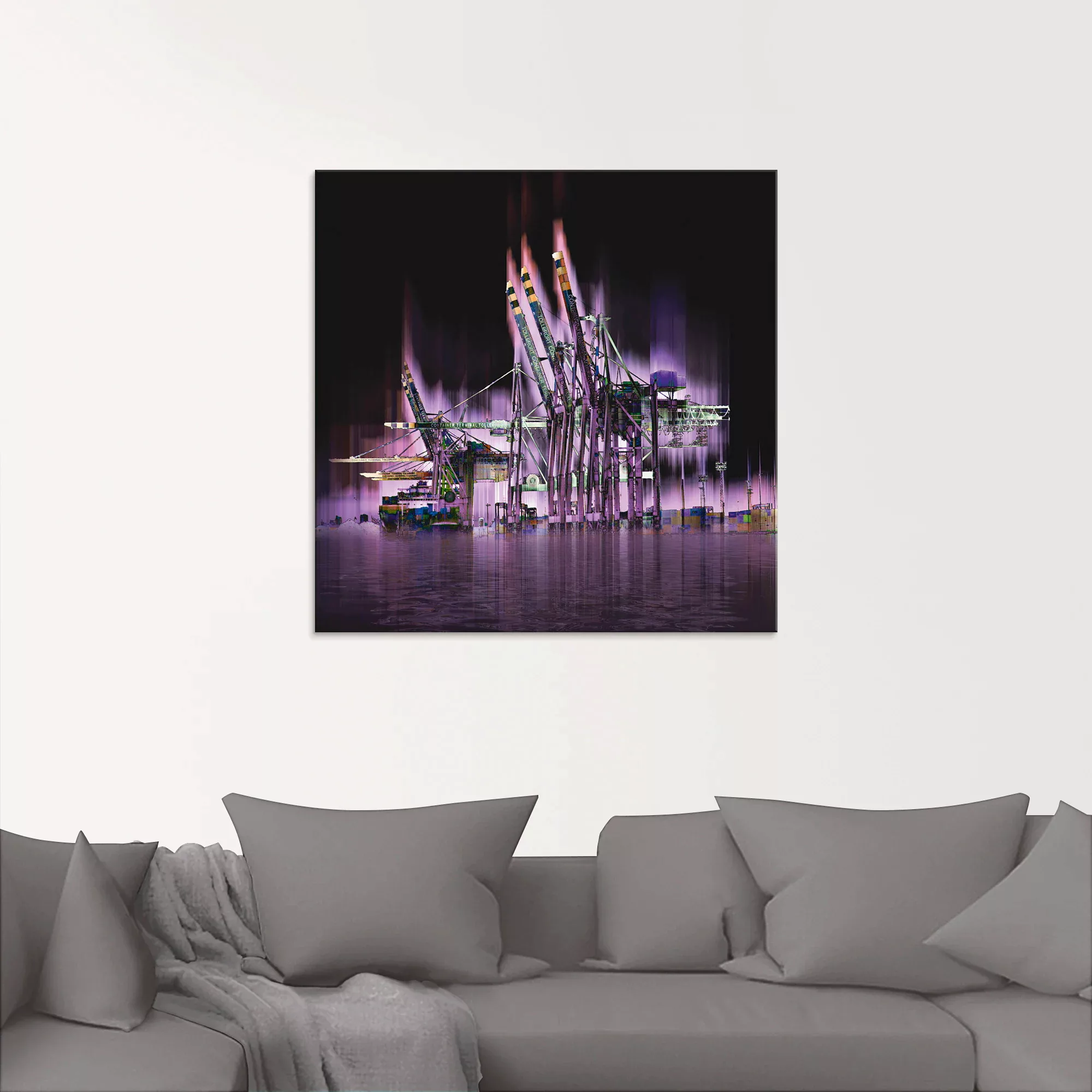 Artland Glasbild "Hamburg Hansestadt Collage 04", Architektonische Elemente günstig online kaufen